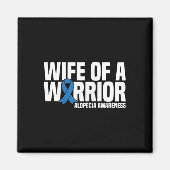 Ehefrau eines Warrior Blue Ribbon Alopezie Bewusst Magnet (Vorne)