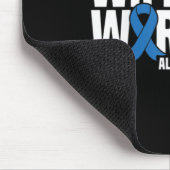 Ehefrau eines Warrior Blue Ribbon Alopezie Bewusst Mousepad (Ecke)