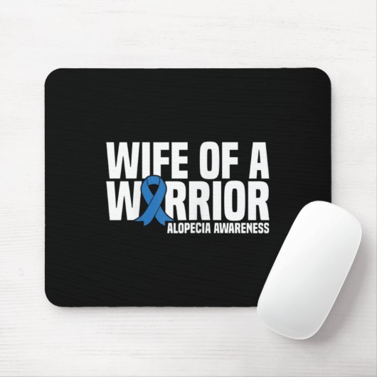 Ehefrau eines Warrior Blue Ribbon Alopezie Bewusst Mousepad (Mit Mouse)