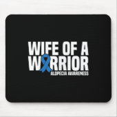 Ehefrau eines Warrior Blue Ribbon Alopezie Bewusst Mousepad (Vorne)