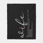 Ehefrau Elegante Script Red Liebe Herz Personalisi Fleecedecke (Vorderseite)