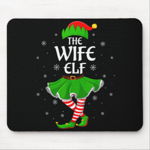 Ehefrau Elf Weihnachten Familie Mädchen Frauen Elf Mousepad