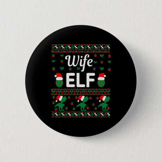 Ehefrau elf Weihnachtssüßer Button (Vorderseite)