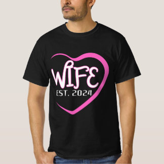 Ehefrau Est. 2024 Nur verheiratete Hochzeit Ehefra T-Shirt