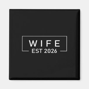 Ehefrau Est 2026 T-Shirt Gerade verheiratet Hochze Magnet