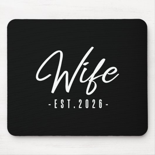 Ehefrau est 2026 verheiratet Flitterwochen Braut F Mousepad (Vorne)