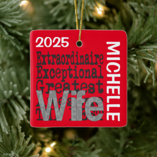 Ehefrau Extraordinaire CUSTOM Keramikornament