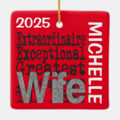 Ehefrau Extraordinaire CUSTOM Keramikornament (Rückseite)