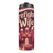 Ehefrau Feuerwehrmann Romantische Burgszene Thermosbecher (Vorderseite)