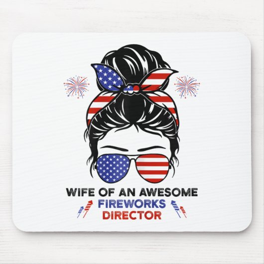 Ehefrau Fireworks Director - Funny US 4. Juli Gi Mousepad (Vorne)