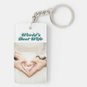 Ehefrau Foto grün Schlüsselanhänger (Rückseite)