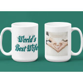 Ehefrau Foto grüner Text Riesencoffee Tasse