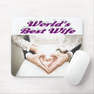 Ehefrau Foto lila Mousepad