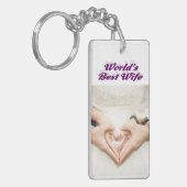 Ehefrau Foto lila Schlüsselanhänger (Vorderseite links)