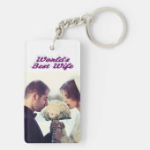 Ehefrau Foto lila Schlüsselanhänger (Rückseite)