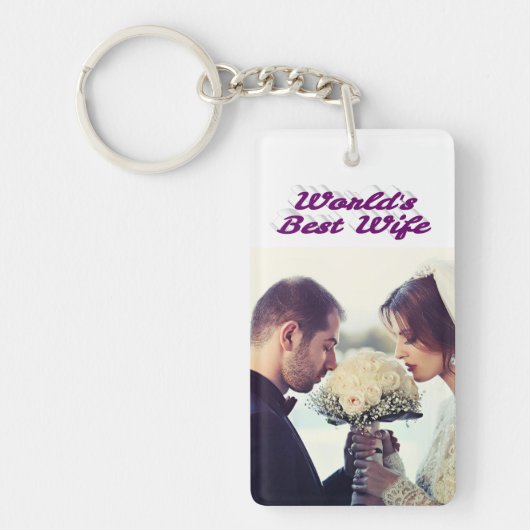 Ehefrau Foto lila Schlüsselanhänger (Vorderseite)