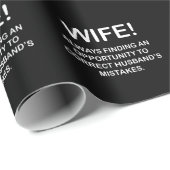 Ehefrau Funny Typografy Ehefrau Geschenkpapier (Rolleneckpunkt)