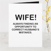 Ehefrau Funny Typografy Ehefrau Gruß Karte (Gelbe Blume)