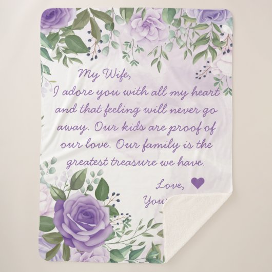 Ehefrau für benutzerdefinierte handgeschriebene Le Sherpadecke (Vorderseite)