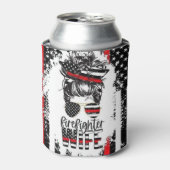 Ehefrau für Feuerwehrmänner - Patriotisch und lang Dosenkühler (Kanne Vorderseite)