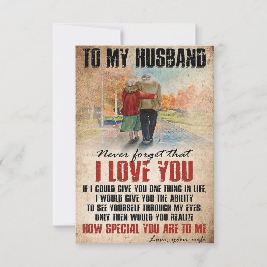 Ehefrau für mein Ehemann nie vergessen RSVP Karte (Vorderseite)