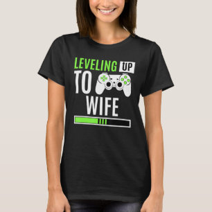 Ehefrau-Gaming-Verlobung Bride Announ T-Shirt