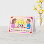 Ehefrau Geburtstag Cartoon Karikatur Paar Karte (Gelbe Blume)