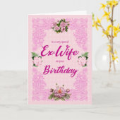 Ehefrau Geburtstag mit rosa Rosenkarte Karte (Gelbe Blume)