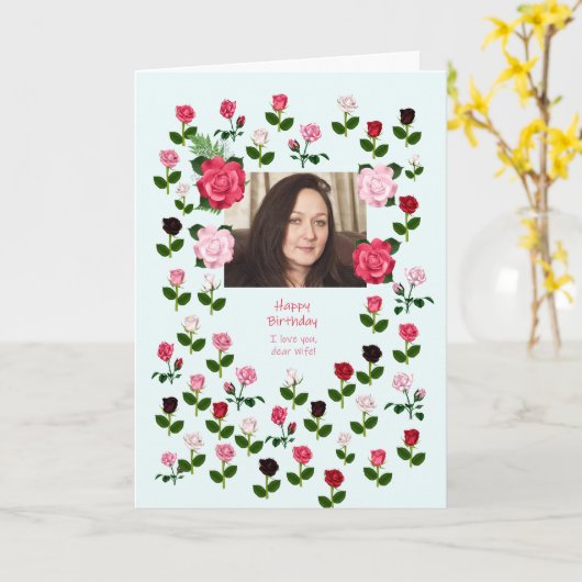 Ehefrau, Geburtstag, Rose Karte (Gelbe Blume)