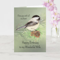 Ehefrau Geburtstagsfeier Liebe mein Herz Chickadee