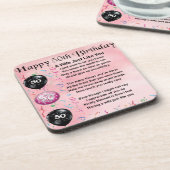 Ehefrau-Gedicht - 50. Geburtstag Untersetzer (Linke Seite)