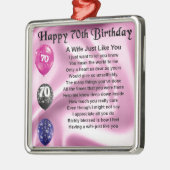Ehefrau-Gedicht - 70. Geburtstag Silbernes Ornament (Links)