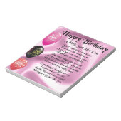 Ehefrau Gedicht - Happy Birthday Design Notizblock (Rotiert)