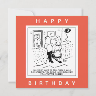 Ehefrau geht als Cartoon für den Straßenverkehr du Karte