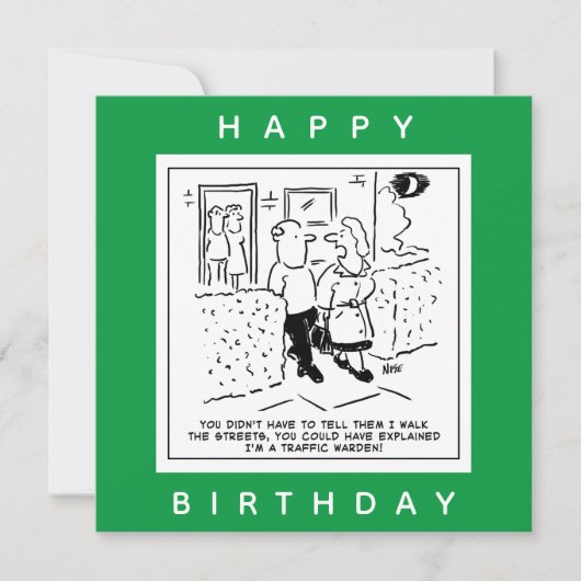 Ehefrau geht als Cartoon für den Straßenverkehr du Karte (Vorderseite)