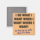 Ehefrau Genehmigung Funny Kühlschrankmagnet Redewe (Vorderseite/Rückseite)