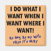 Ehefrau Genehmigung Funny Kühlschrankmagnet Redewe (Vorne)