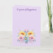 Ehefrau gerbera floral lila 50 Jahre Karte (Rückseite)