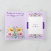 Ehefrau gerbera floral lila 50 Jahre Karte (Innenseite)