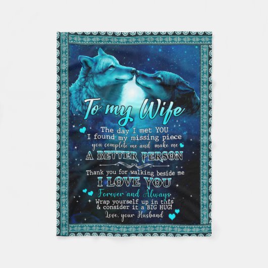 Ehefrau Geschenke | Brief an meine Ehefrau I Liebe Fleecedecke (Vorderseite)