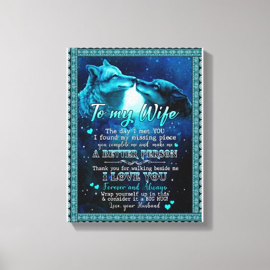 Ehefrau Geschenke | Brief an meine Ehefrau I Liebe Leinwanddruck (Vorderseite)