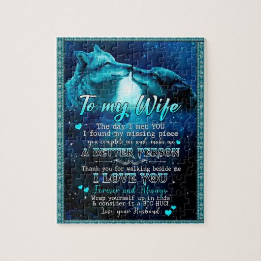 Ehefrau Geschenke | Brief an meine Ehefrau I Liebe Puzzle (Vertikal)
