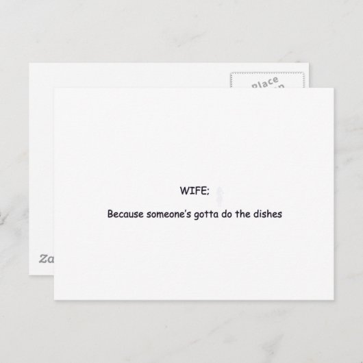 EHEFRAU=GESCHIRR POSTKARTE (Vorne/Hinten)