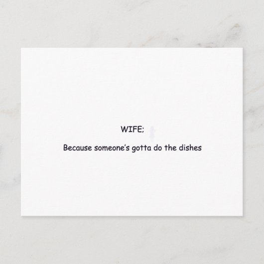 EHEFRAU=GESCHIRR POSTKARTE (Vorderseite)