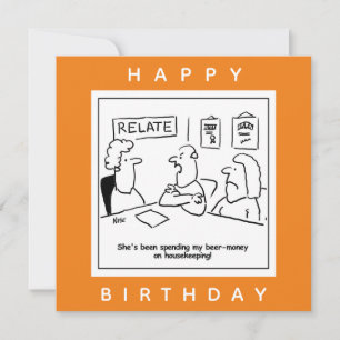 Ehefrau gibt sein Geld für den Cartoon der Hauswir Karte