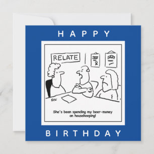 Ehefrau gibt sein Geld für den Cartoon der Hauswir Karte