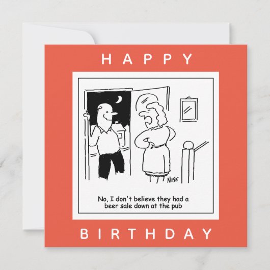 Ehefrau glaubt nicht, dass Pub einen Bier-Cartoon  Karte (Vorderseite)