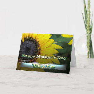Ehefrau Happy Mother's Day Garden Blume Sonnenblum Karte