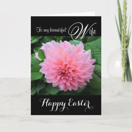 Ehefrau / Happy Osterfeier - Schöne rosa Dahlia Feiertagskarte