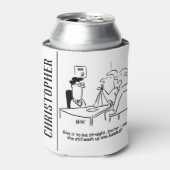 Ehefrau hat einen gebrochenen Arm in einem Tuch Dosenkühler (Kanne Vorderseite)